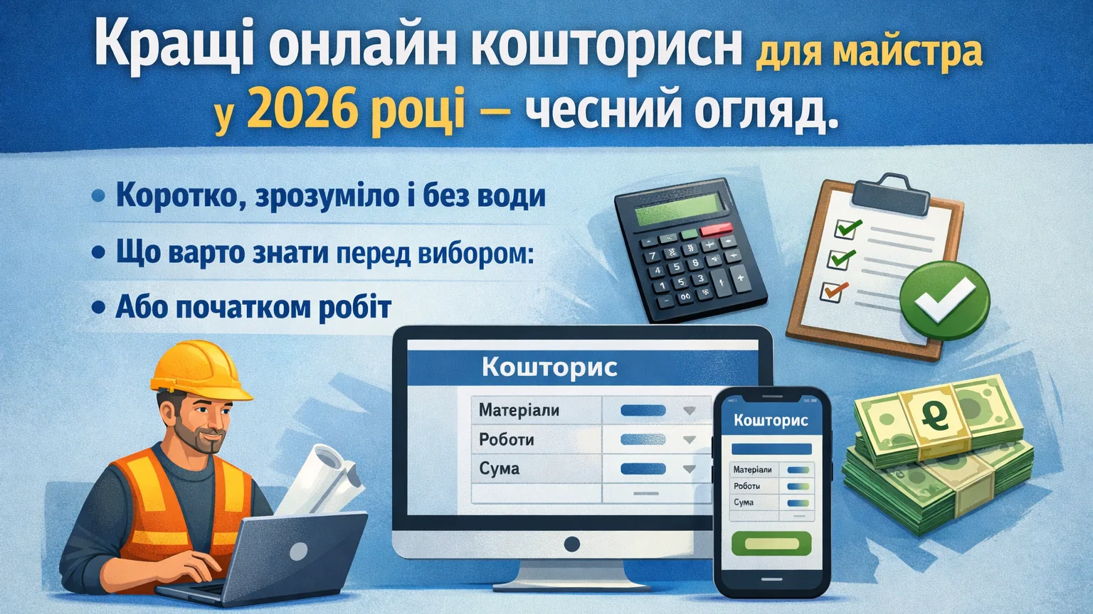 Кращі онлайн кошториси для майстра у 2026 огляд сервісів для будівельників
